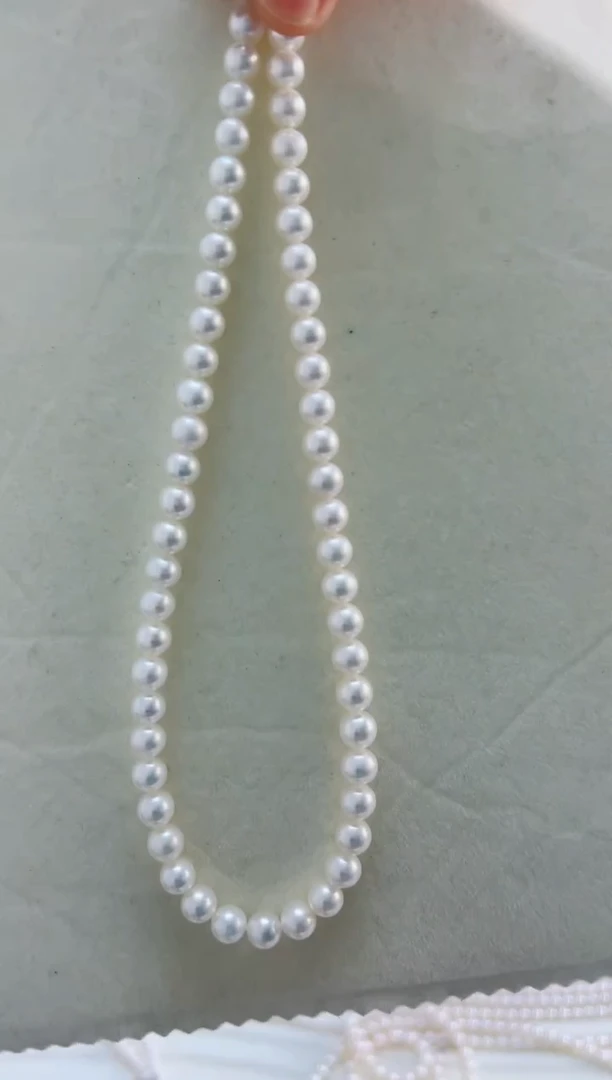 项链银S925镶嵌淡水珍珠7-8项链