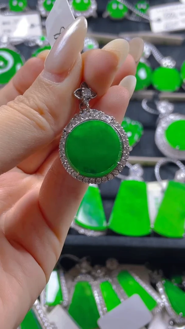 颈饰银S925镶嵌翡翠11