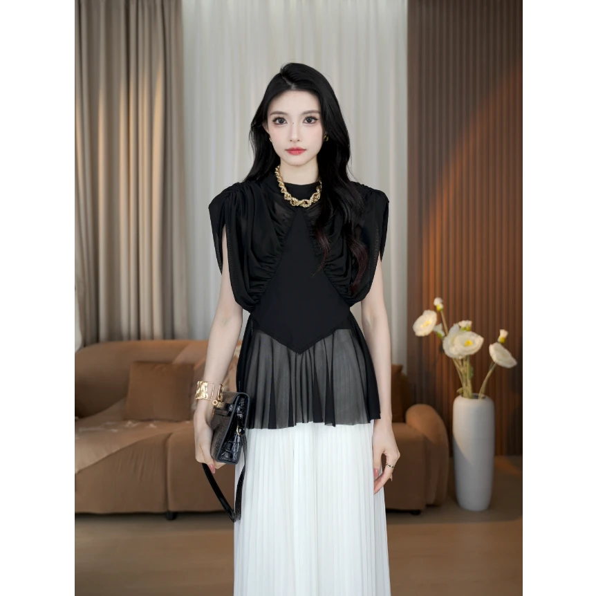 CHUCHU【赫拉天后】黑色上衣XMZH8064时尚百搭气质