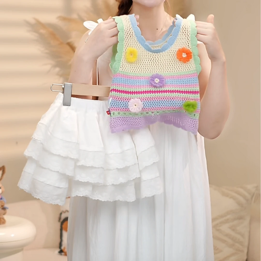 女童夏季韩版背心套装2025新款女宝宝洋气无袖上衣半身裙两件套潮