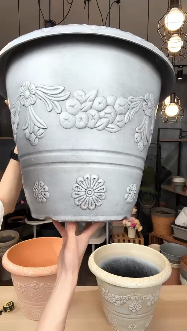 18寸瑞丽盆白色3只带网