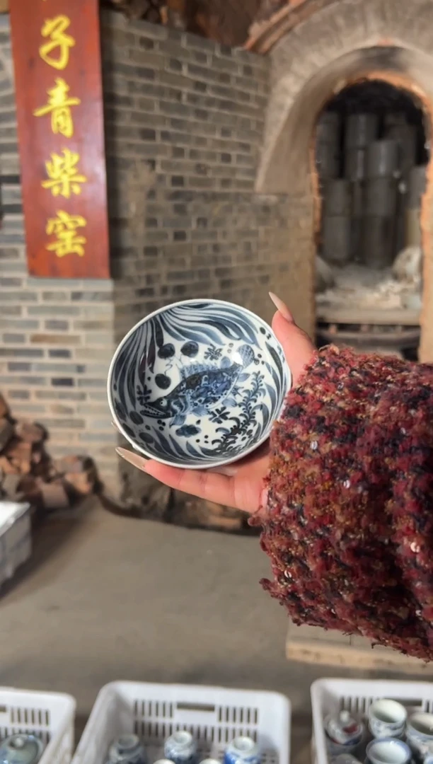 杯子陶景德镇全手工手绘瓷器！