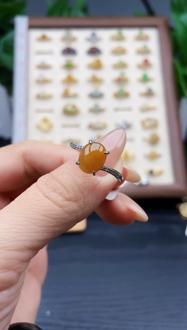 银S925镶嵌戒指翡翠125