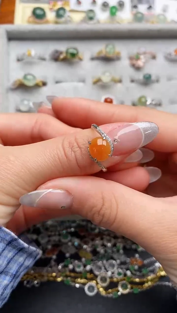 【闪购商品】翡翠戒指银S925镶嵌11111111+6