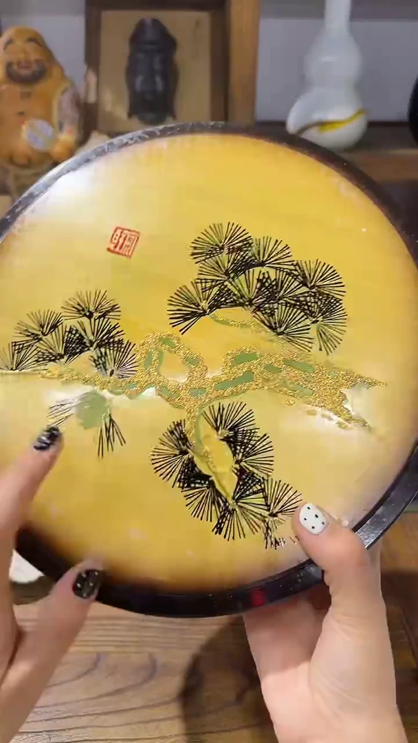 树脂大漆黄色食盒