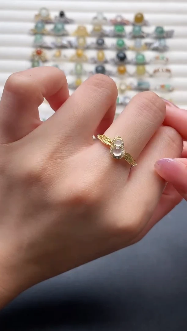 银S925镶嵌戒指翡翠888888+3