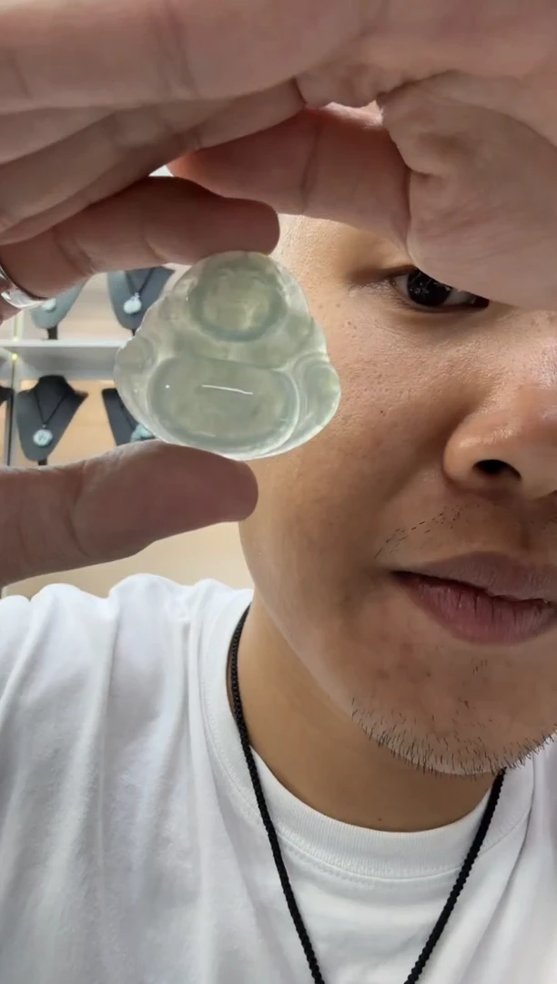 颈饰未镶嵌翡翠天然翡翠A货孤品一件