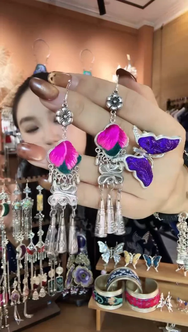 刺绣纯手工民族风耳环