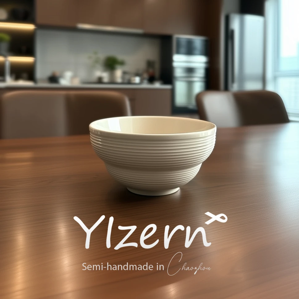 【一亨饭碗】拉丝4.5寸葫芦碗浅奶白色家用饭碗weiB250022套装