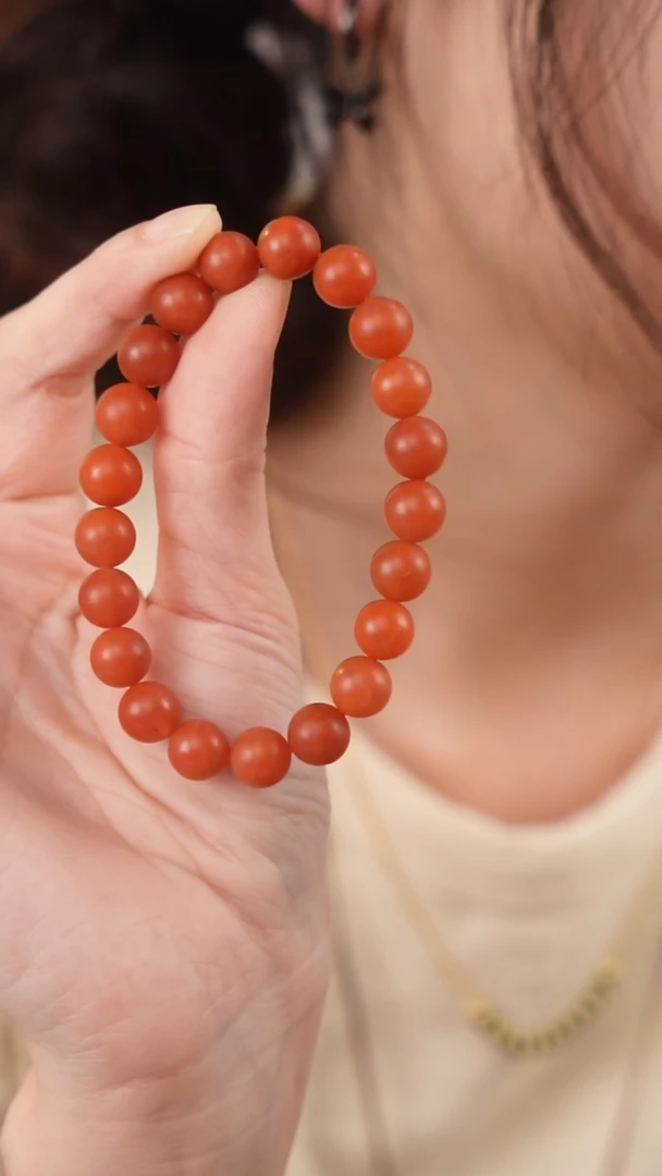 【闪购商品】南红玛瑙手串未镶嵌宝山素圈