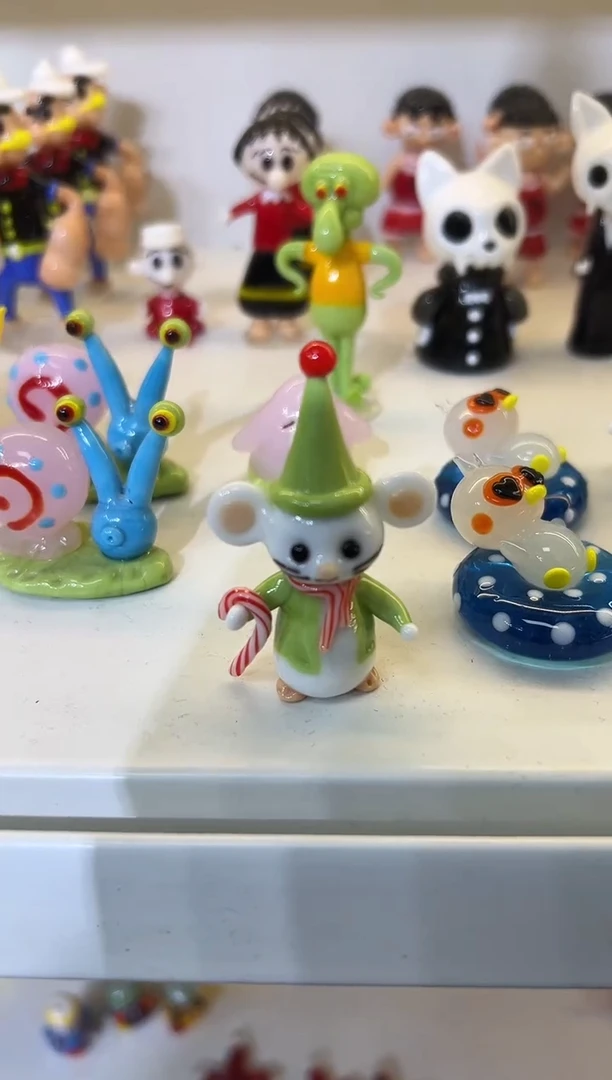 手工艺品琉璃圣诞老鼠