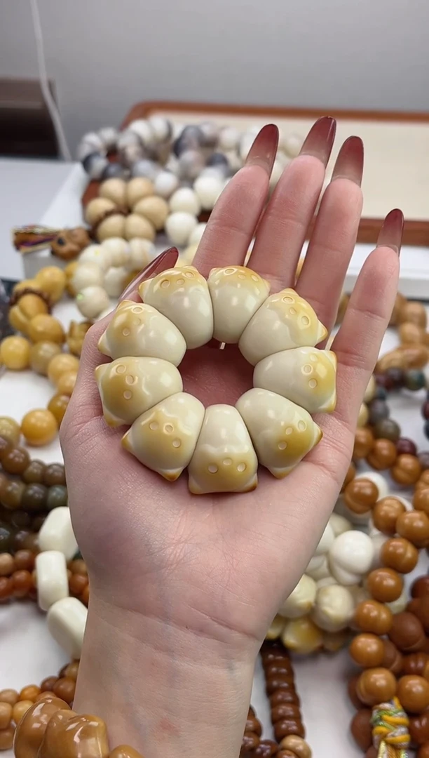手串菩提根/象牙果象牙果蒜瓣猫25mm手捻