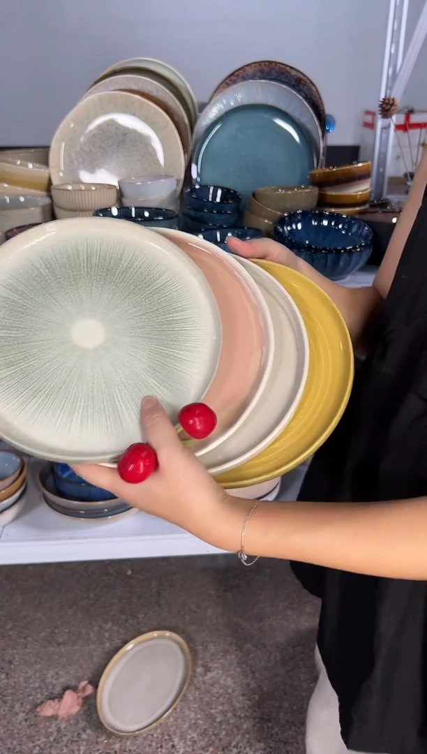 陶瓷外贸尾货瑕疵满20包邮X4小盘