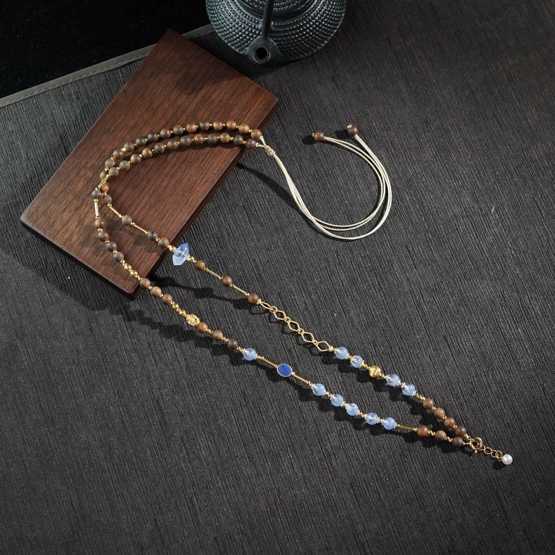 【才才葫】水晶毛衣链*18k金镶嵌