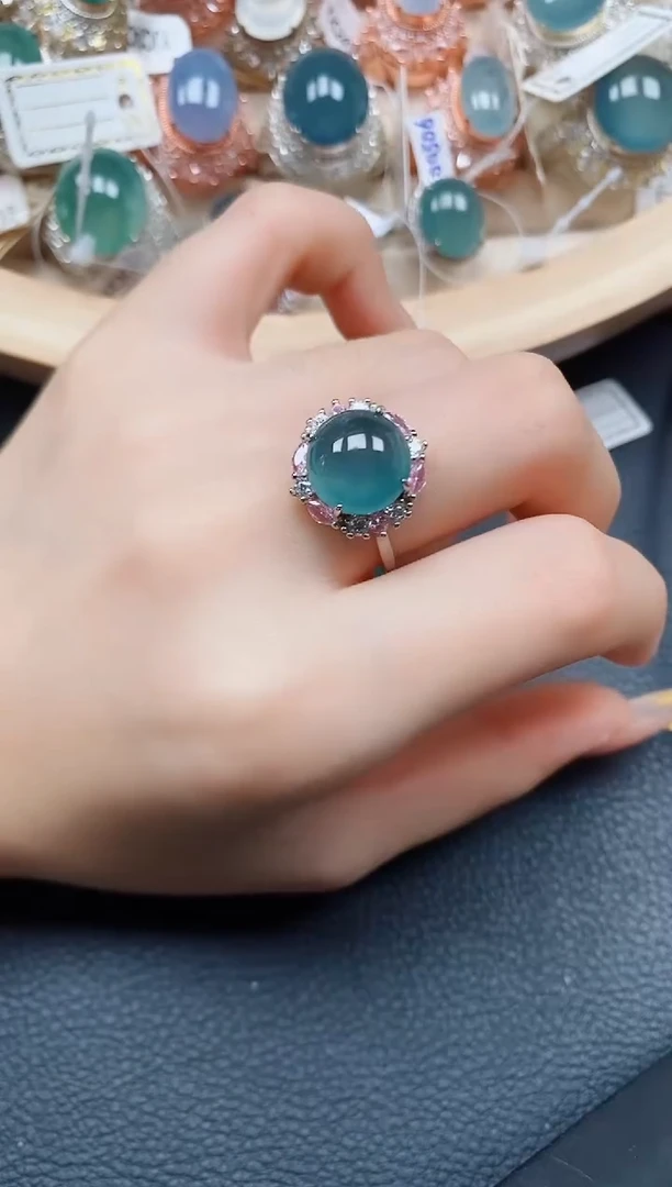 【闪购商品】翡翠戒指银S925镶嵌翡翠