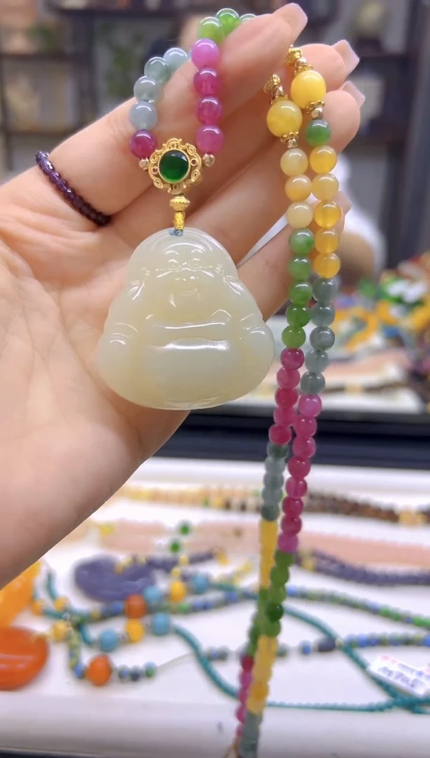 和田玉未镶嵌毛衣链DIY款M214