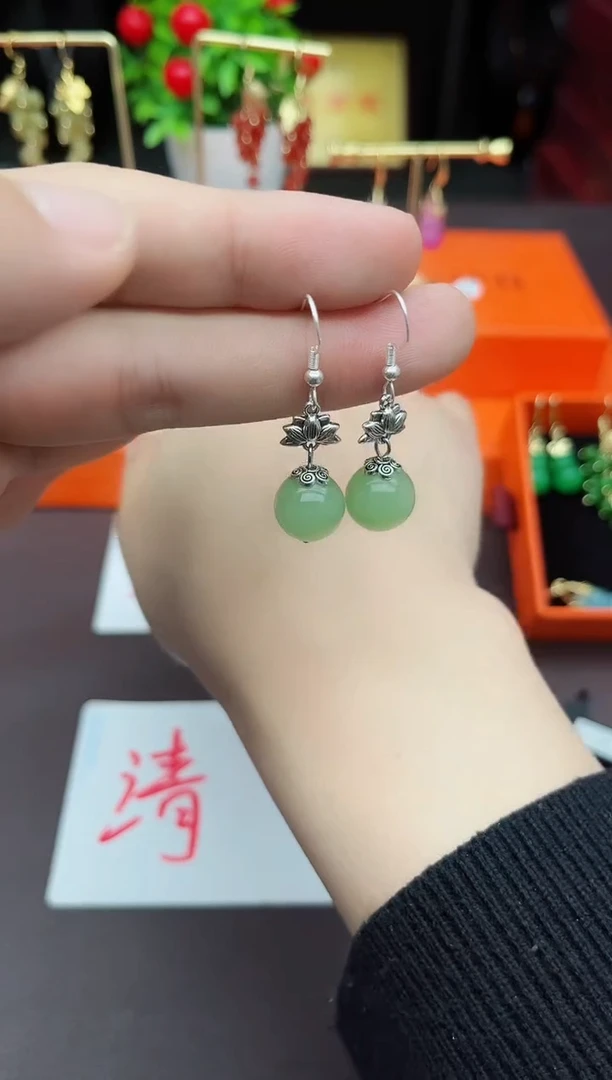 玛瑙/玉髓耳饰银S925镶嵌427000