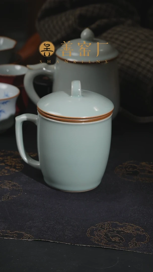【闪购商品】善窑厂汉瓦办公杯直拍
