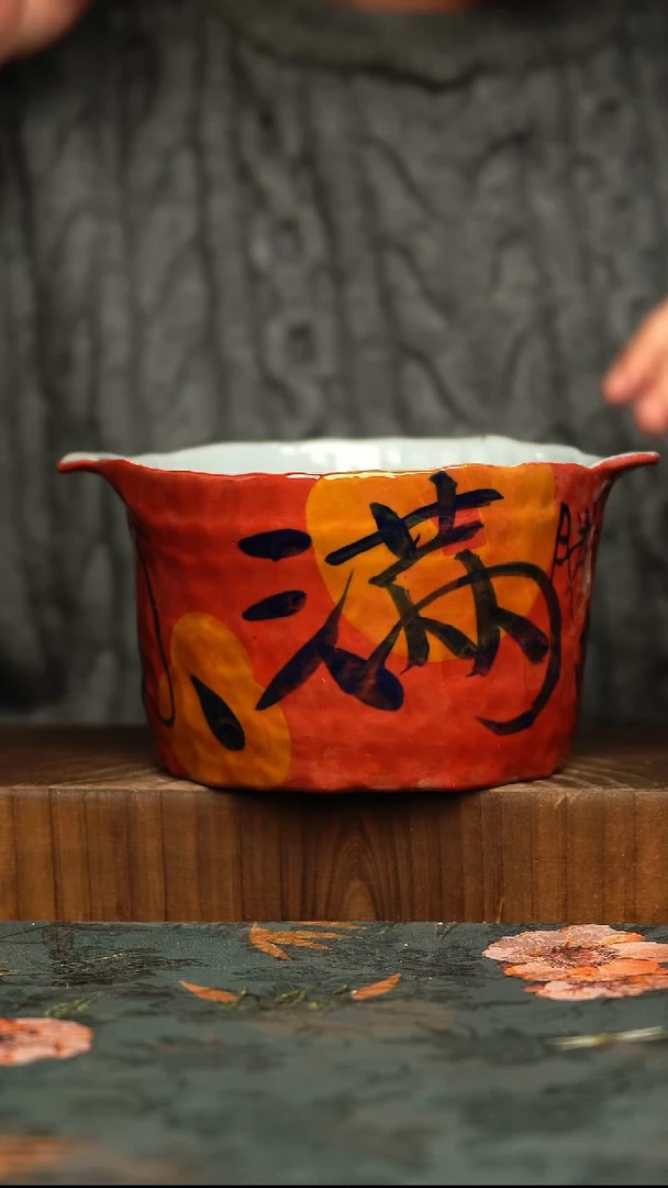 杯釉下彩手工手绘同款陶器