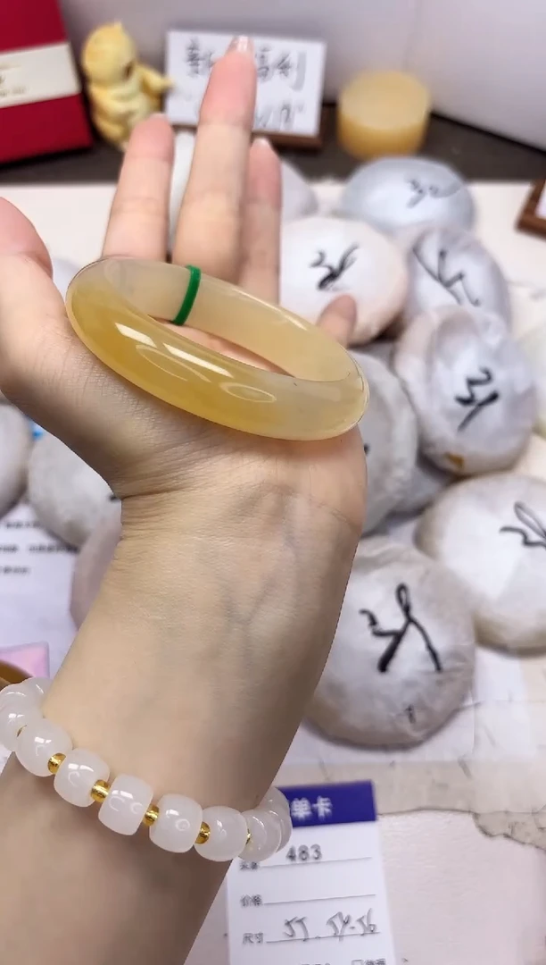 石英质玉手镯未镶嵌483-财气镯-圈口55