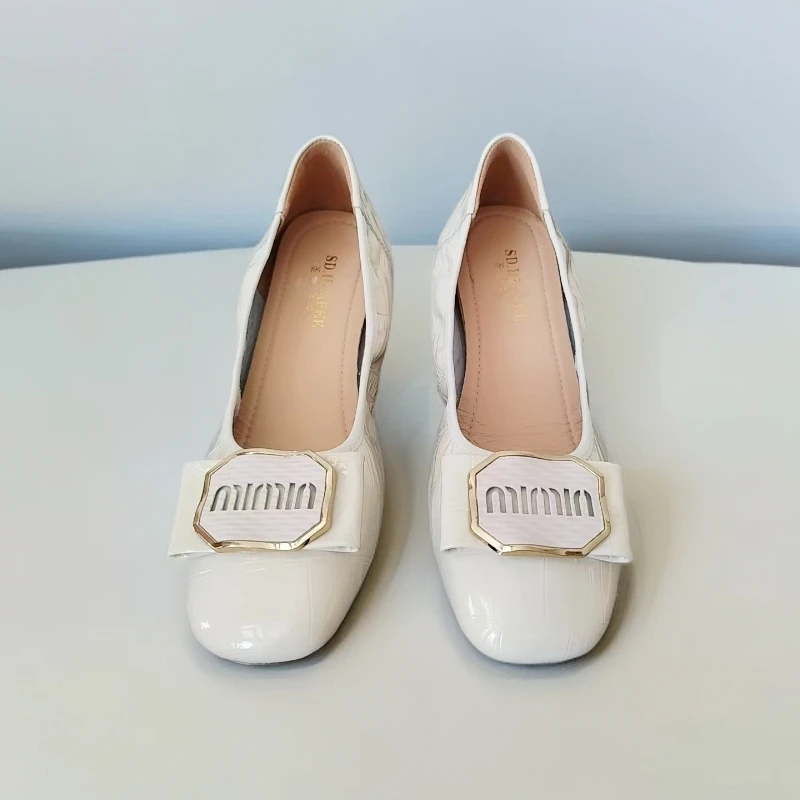 9328-1全牛皮时尚浅口豆豆鞋2025春夏休闲平底鞋