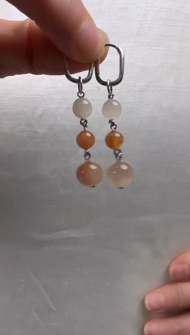 银S925镶嵌耳环水晶天然