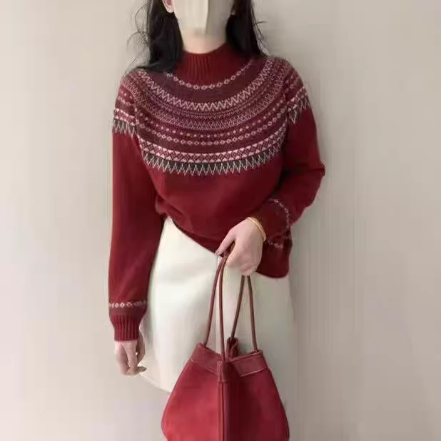 870877费尔岛圆领立毛衣（衣长58左右）