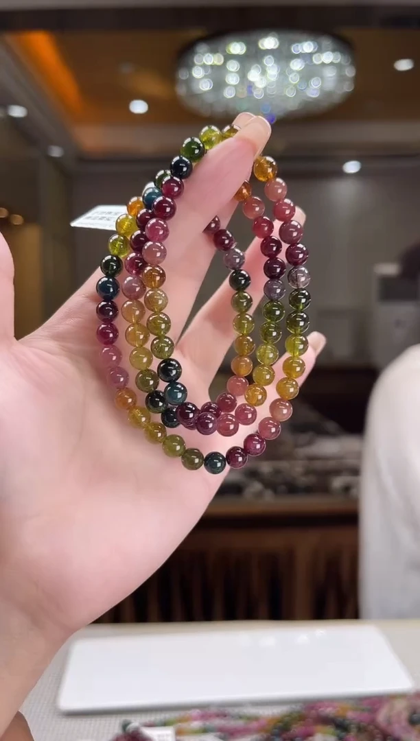 未镶嵌/碧玺项链6mm+多圈多样性发货