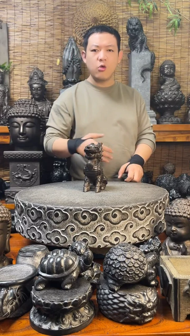 石材20火麒麟天然青石雕刻