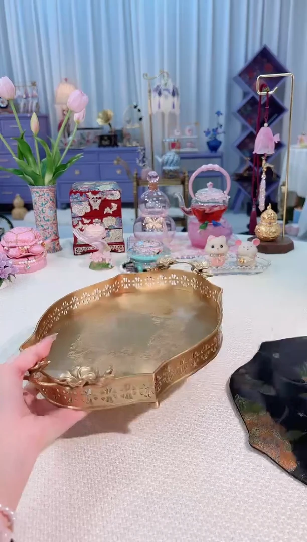 黄铜梅花双耳托盘 如图