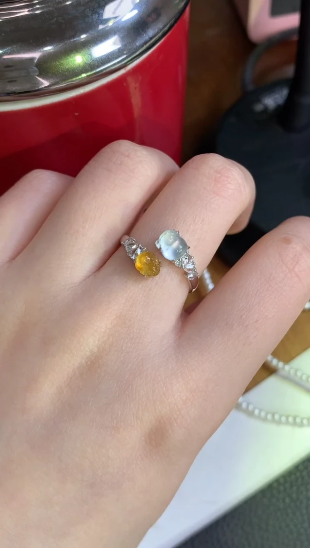 【闪购商品】翡翠戒指18K金镶嵌金蟾戒指