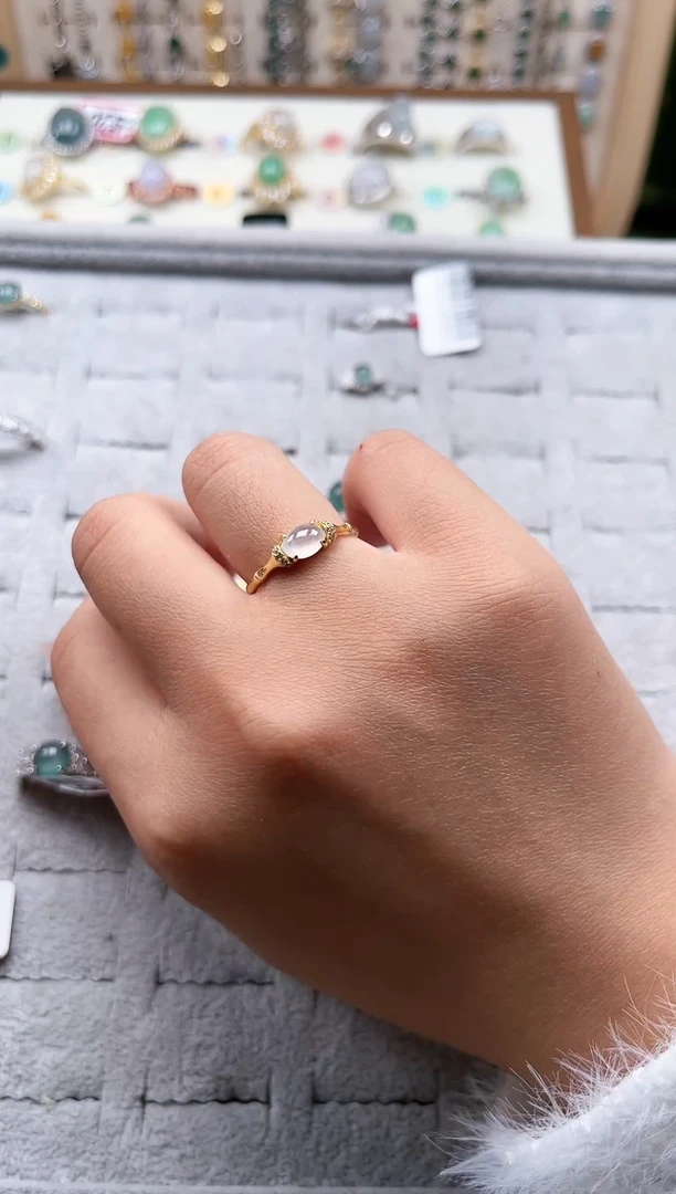 【闪购商品】翡翠戒指银S925镶嵌天然A货翡翠戒指