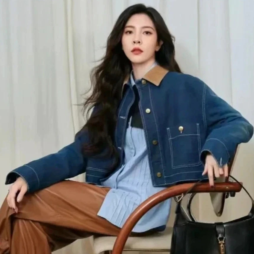 未使用 GUCCI/古驰 灯芯绒衣领牛仔夹克/40