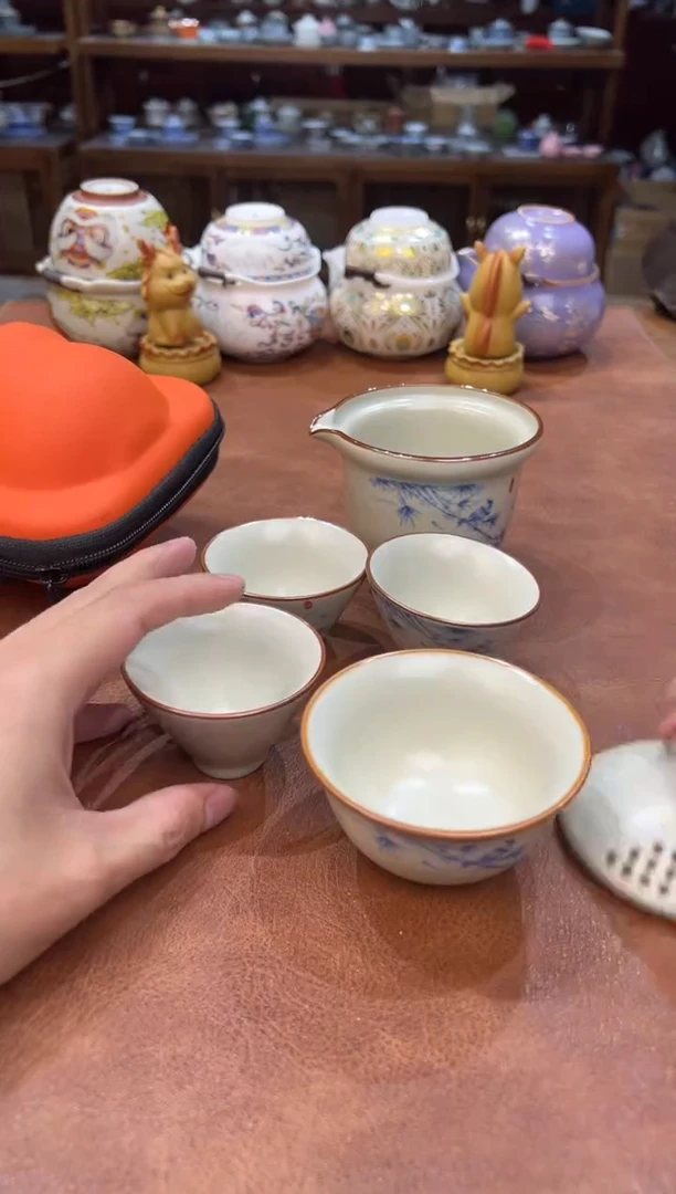 真的很便宜会开片的旅行茶具