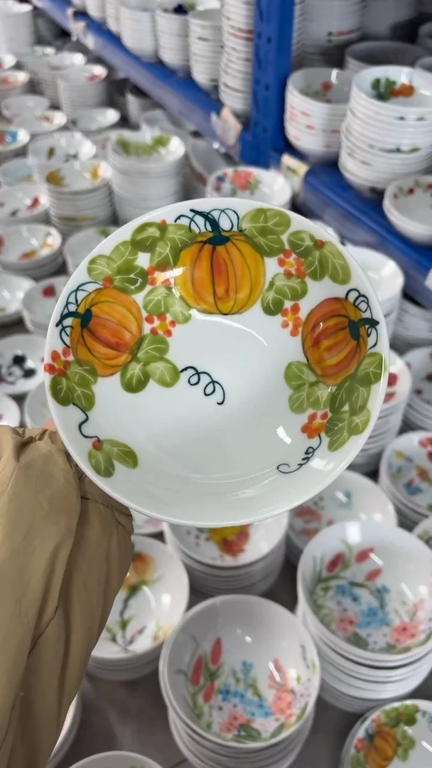 瓷片景德镇高温陶瓷食品级手绘釉中彩-小胖碗