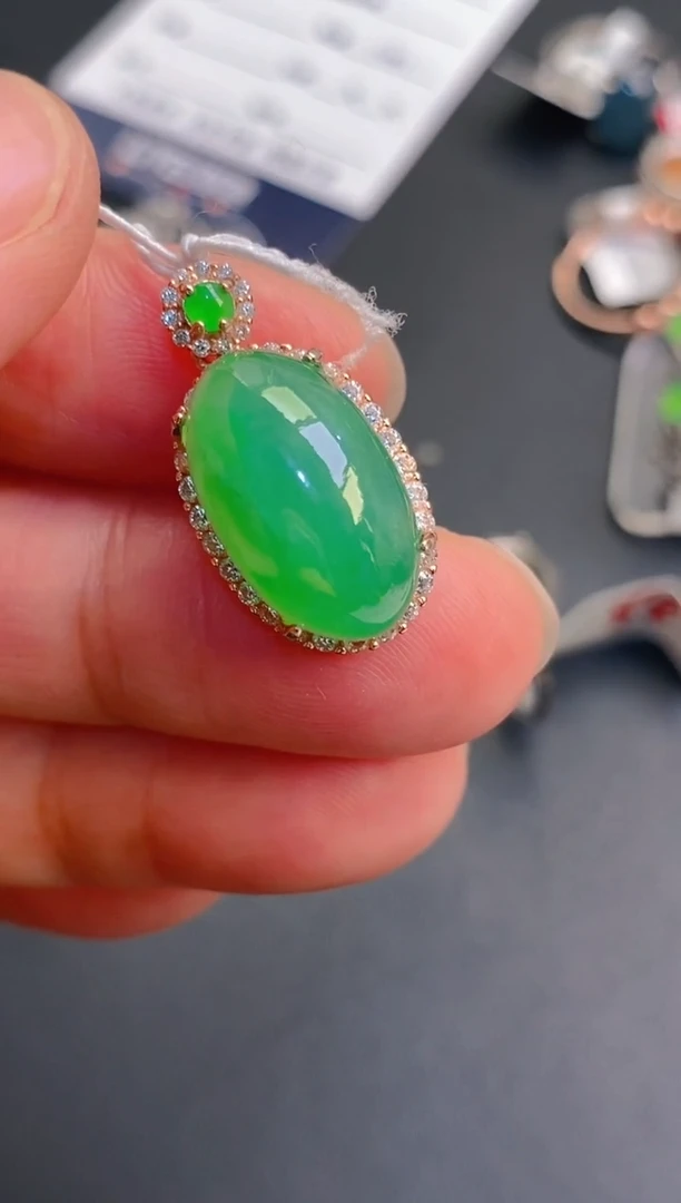 【闪购商品】翡翠耳饰银S925镶嵌天然A货翡翠1