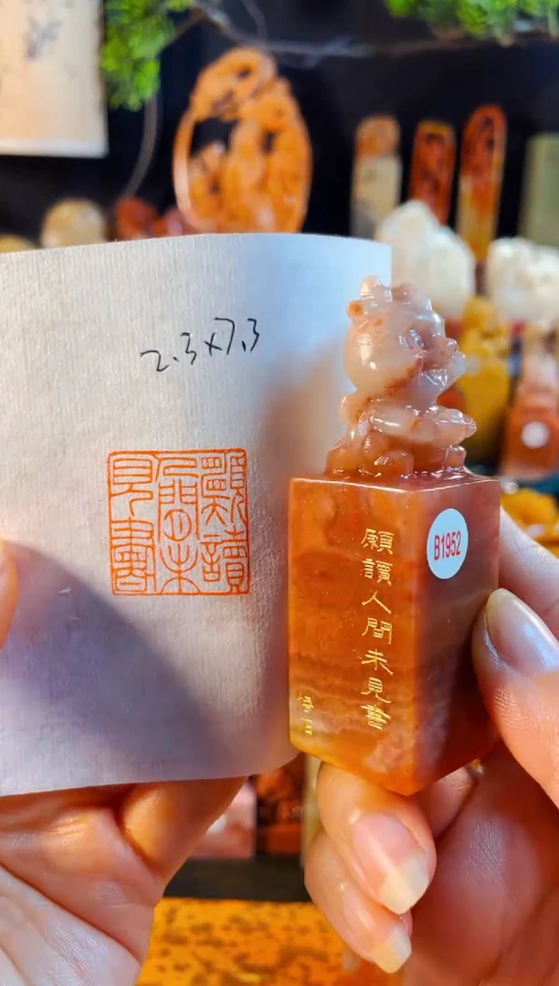 老挝石印石手工篆刻《愿读人间未见书》