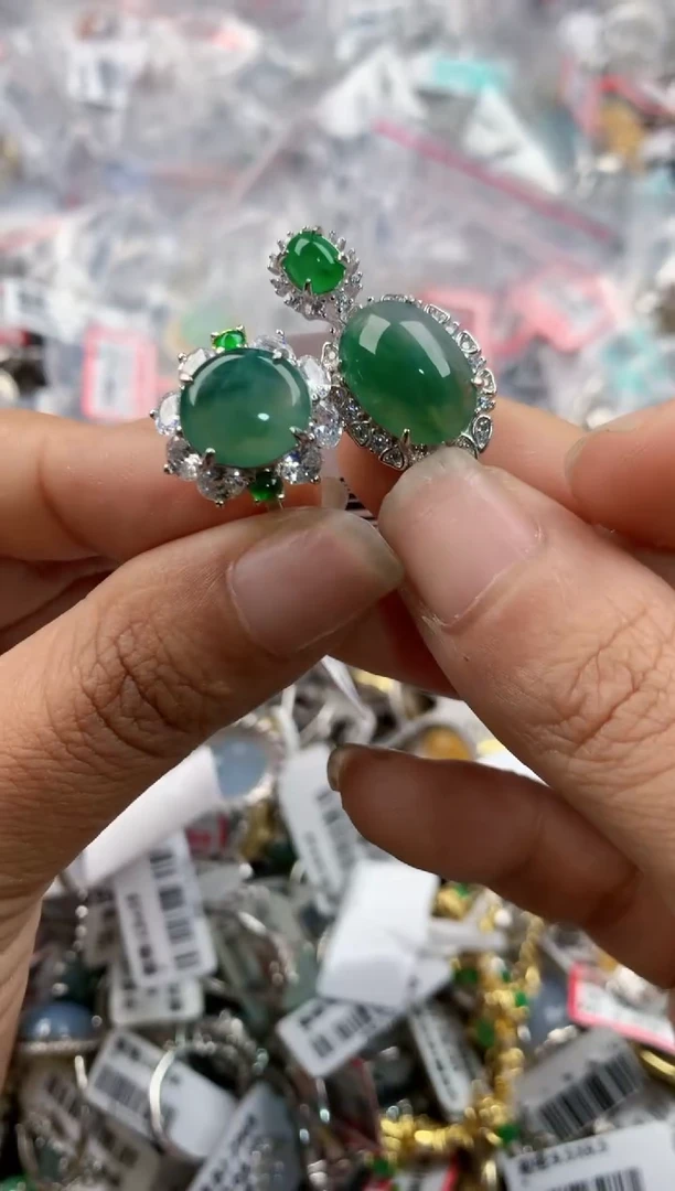 银S925镶嵌戒指翡翠1111----10