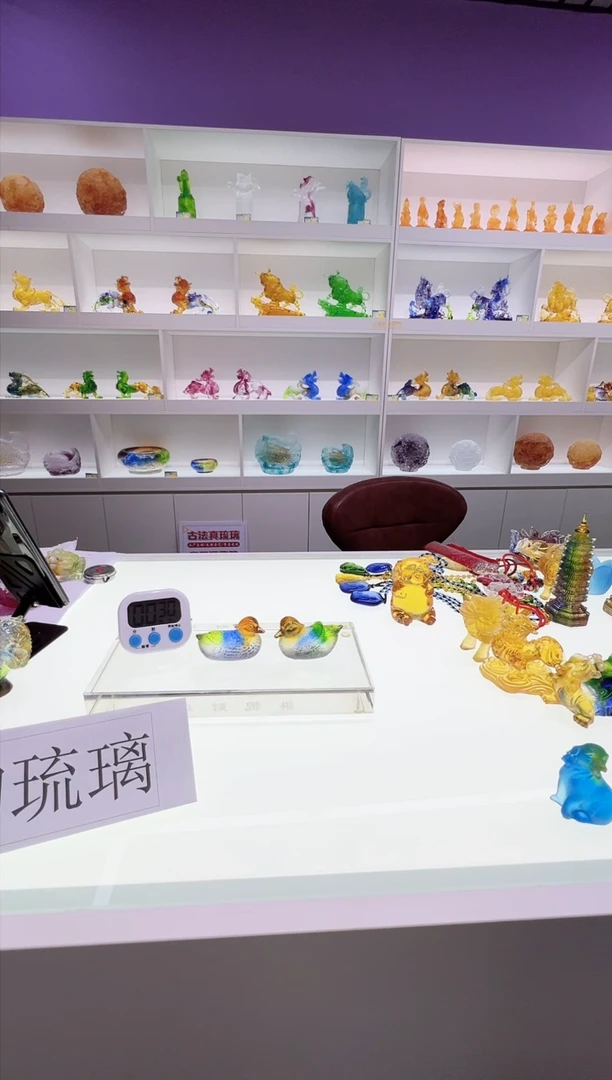 【闪购商品】泥塑古法琉璃鸳鸯摆件