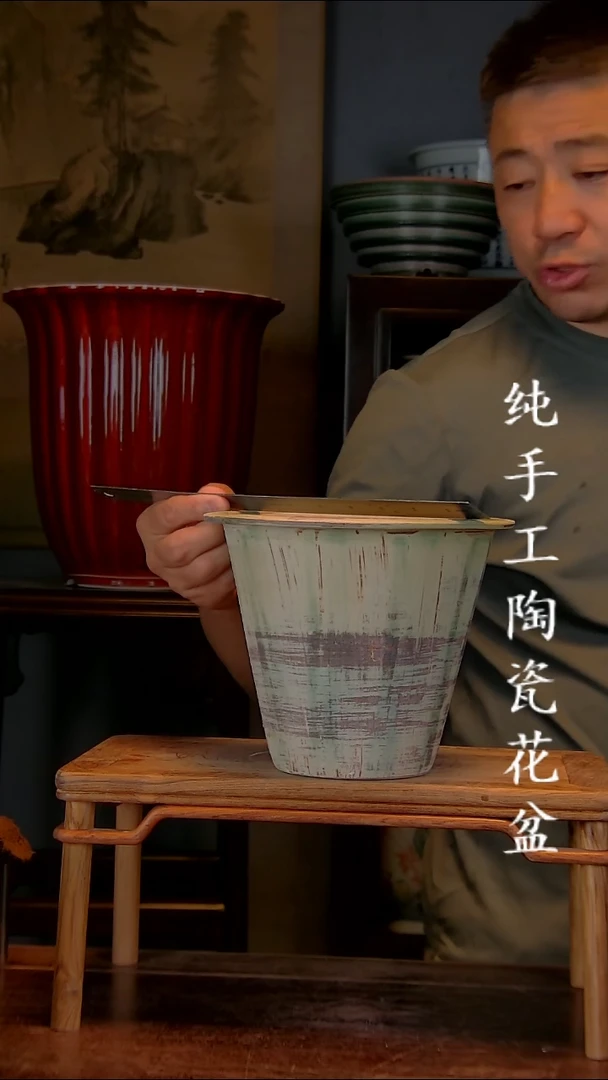 景德镇手工陶瓷花盆