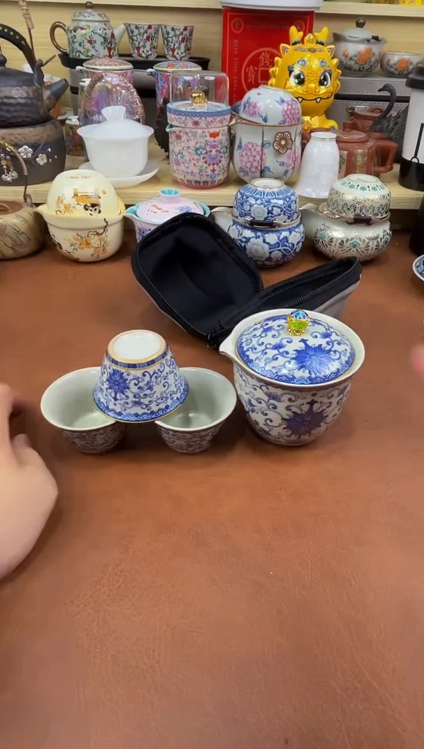 陶瓷茶具摆件旅行套组