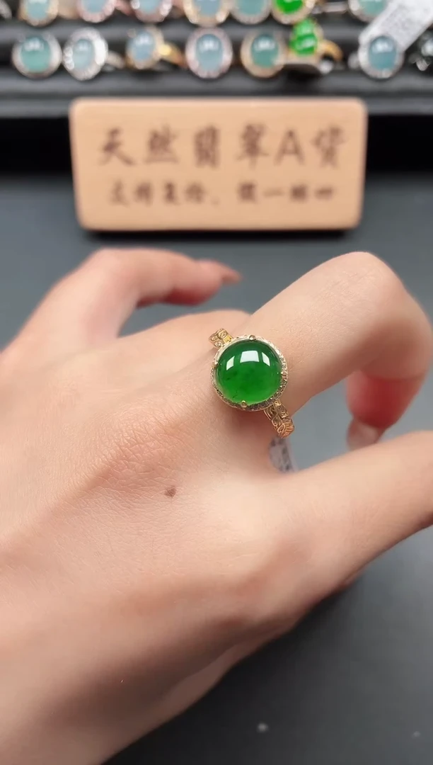 银S925镶嵌戒指翡翠111