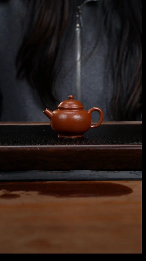 茶壶紫砂100cc小煤窑原矿朱泥宫灯34