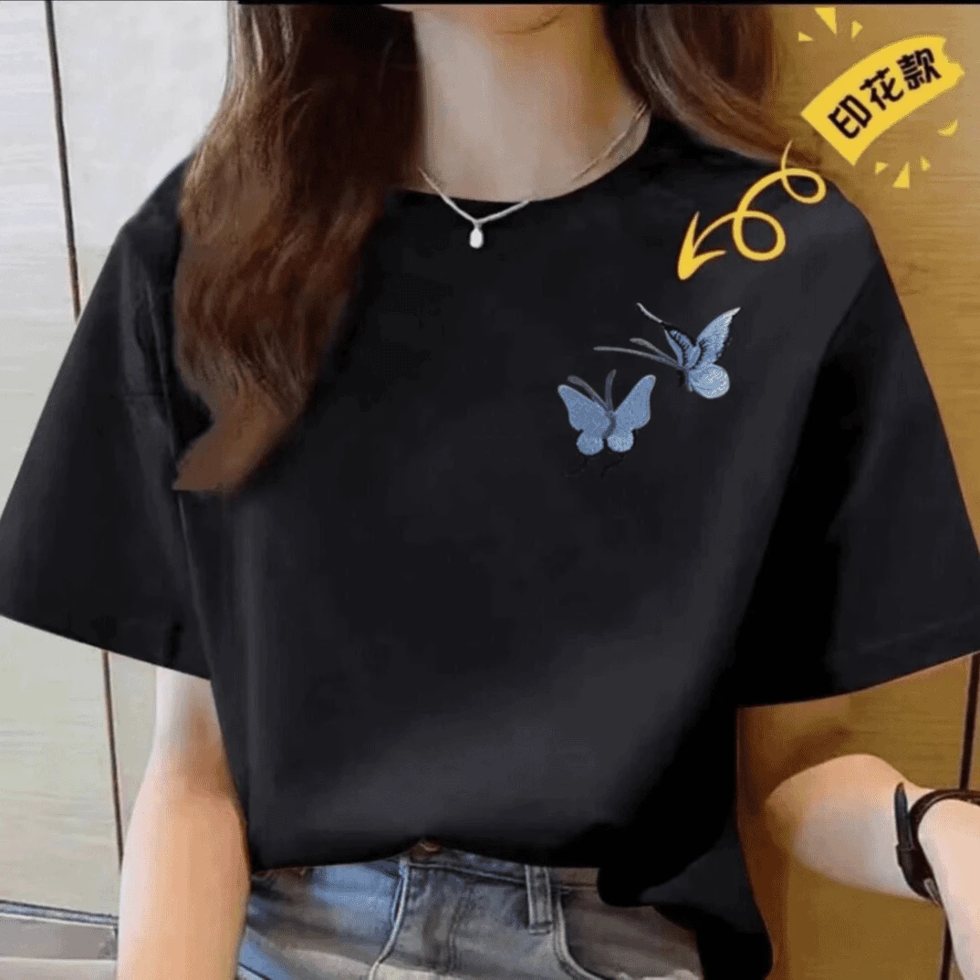 【100%纯棉】上新女款女士百搭潮流短袖t恤春夏圆领显瘦半袖