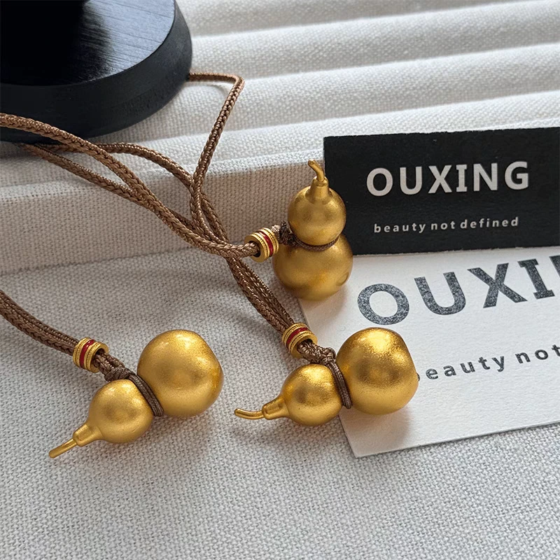 铜合金吊坠 复古新中式古法葫芦吊坠项链女奢华高级感颈男女通用