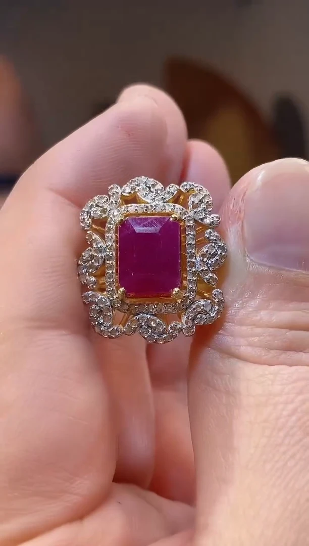 未镶嵌戒指红宝石天然红宝石戒指