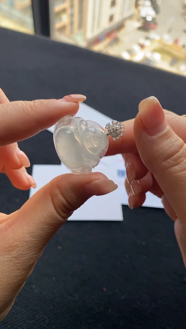 【闪购商品】翡翠吊坠(不含链)18K金镶嵌豪镶佛公 多样性发1