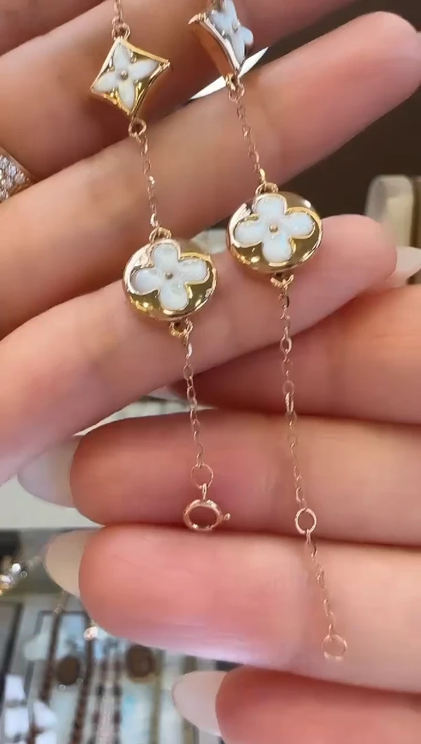 18K金镶嵌贝壳（贝母）手链老花手链