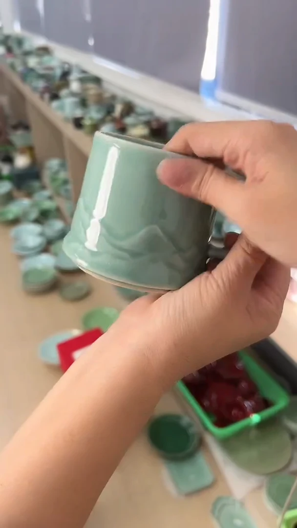 龙泉云间青瓷小米茶器