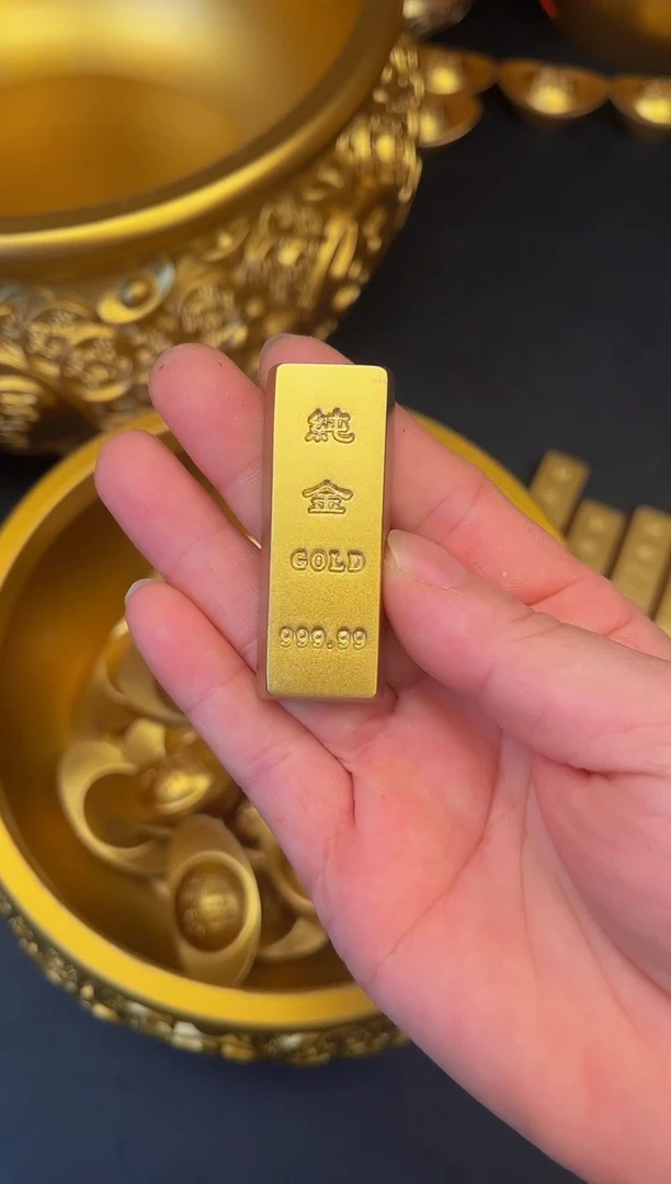 铜仿真实心金条（长5.3cm）